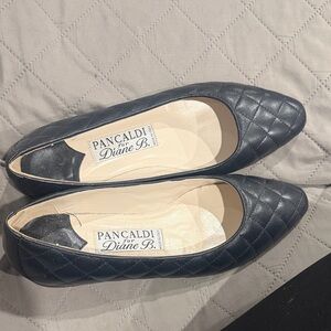Navy Quilted Women's Flats
